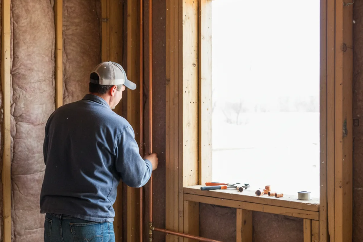 Licensed plumber running new copper supply lines in a Rainsville home