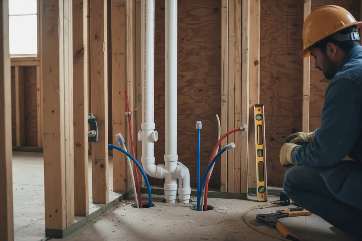 Drain and supply rough-in during Leak Detection in Rainsville